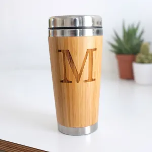 Personalised Wooden Initial Travel Mug