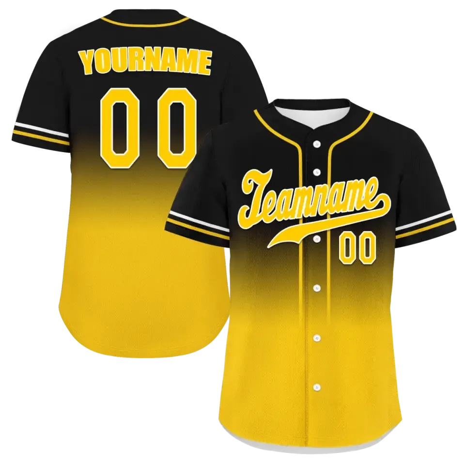 Personalized Gradient Jersey, Custom Breathable Baseball Jersey, Fan's Gift