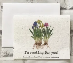 "I'm rooting for you!" Plantable Greeting Card