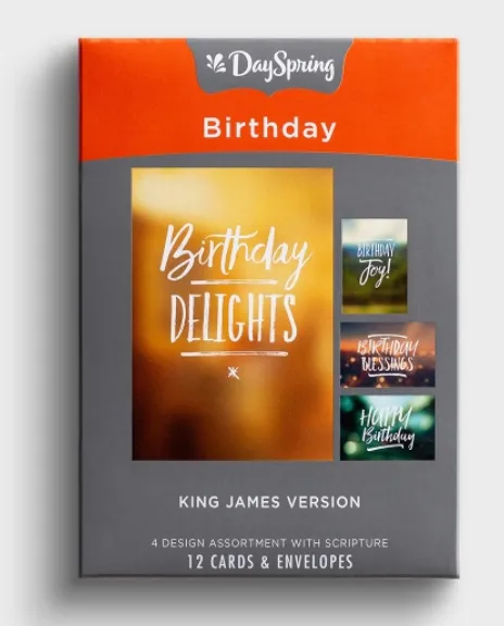 "Simply Stated" - 12 Assorted Birthday Cards, KJV