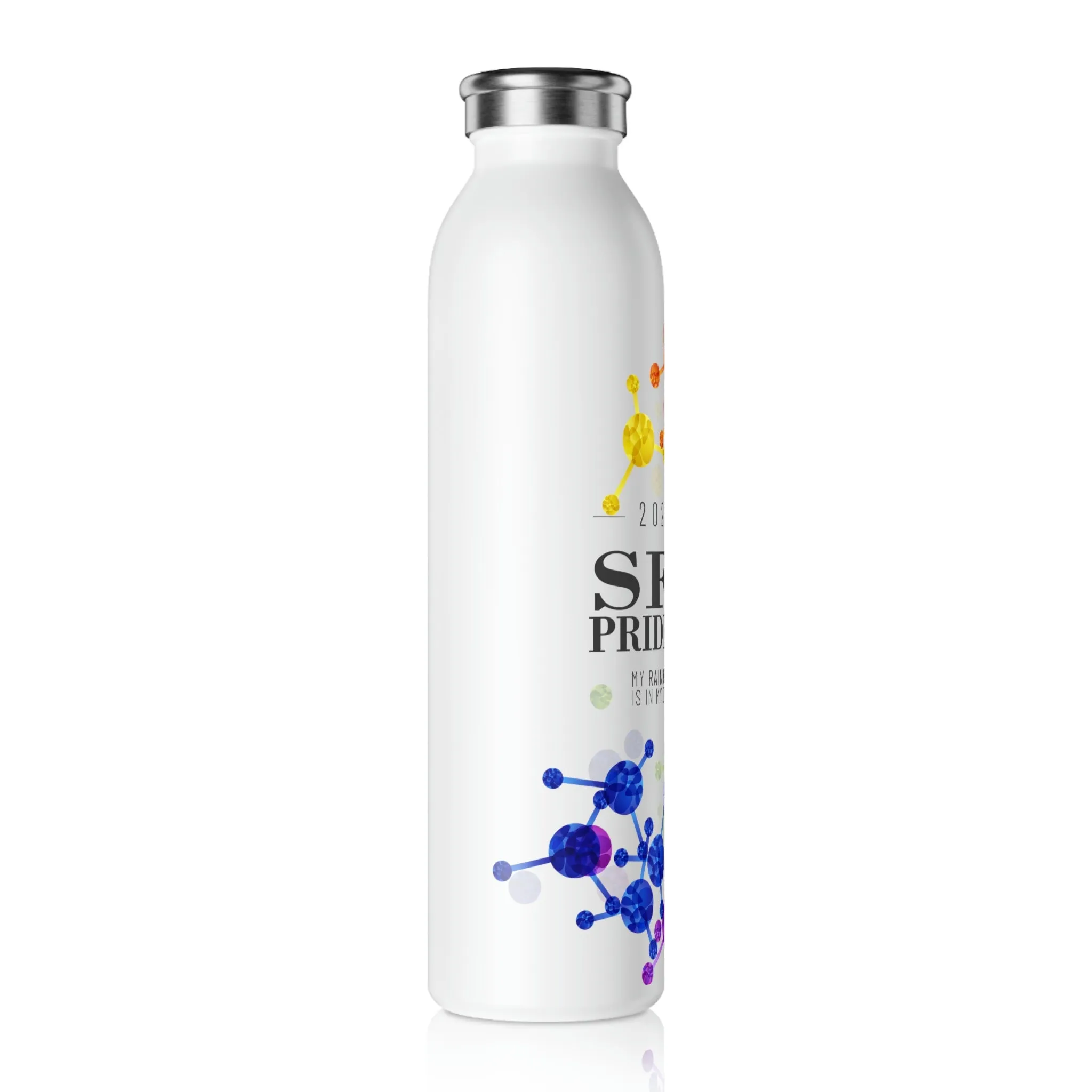 Rainbow Flag 2023 Pride, Slim Water Bottle San Francisco Pride - My Rainbow is In My DNA