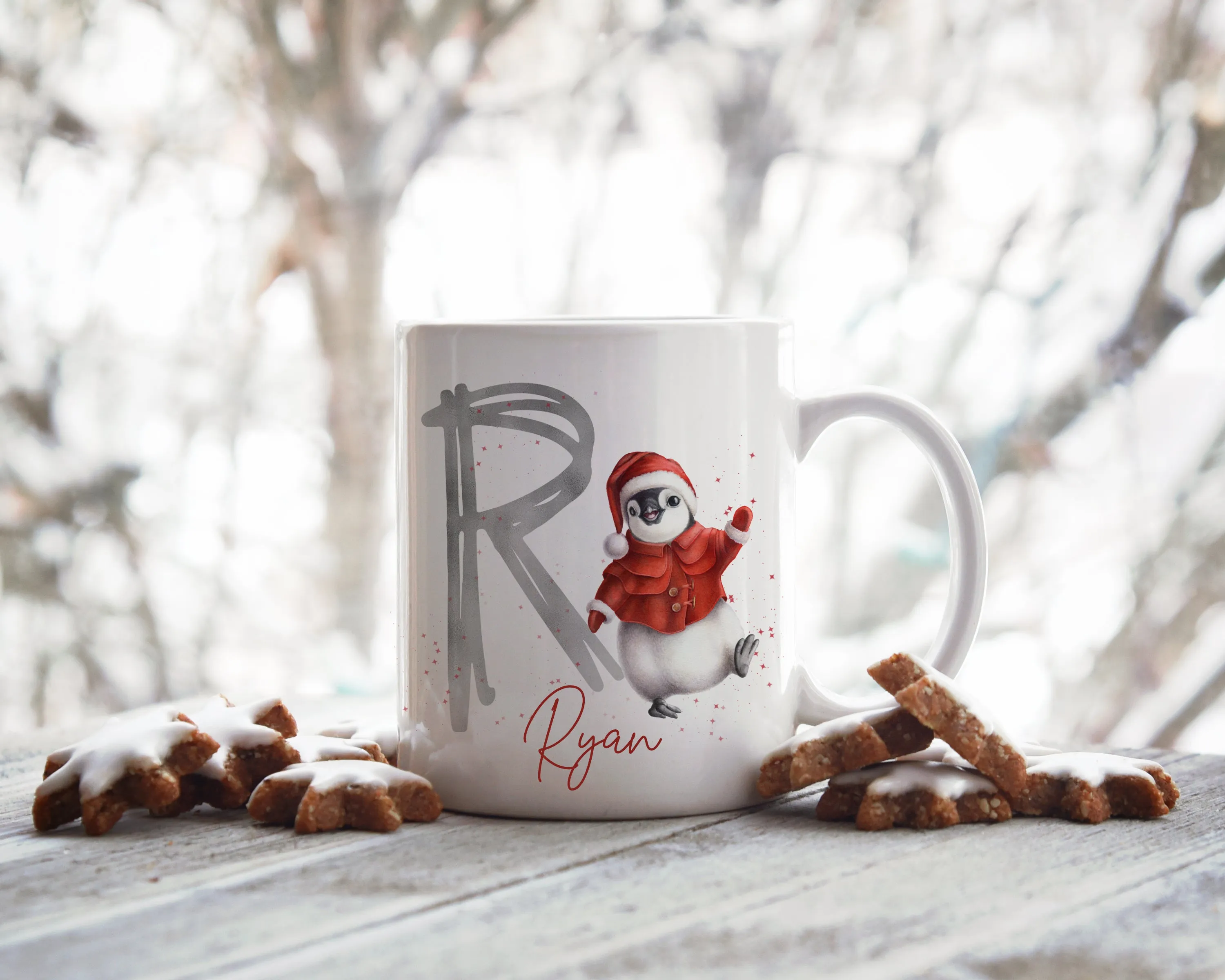 Red Penguin Christmas Mug