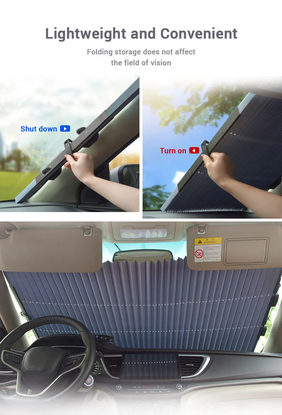 Retractable Sun Shade For Car Window Aluminum Film