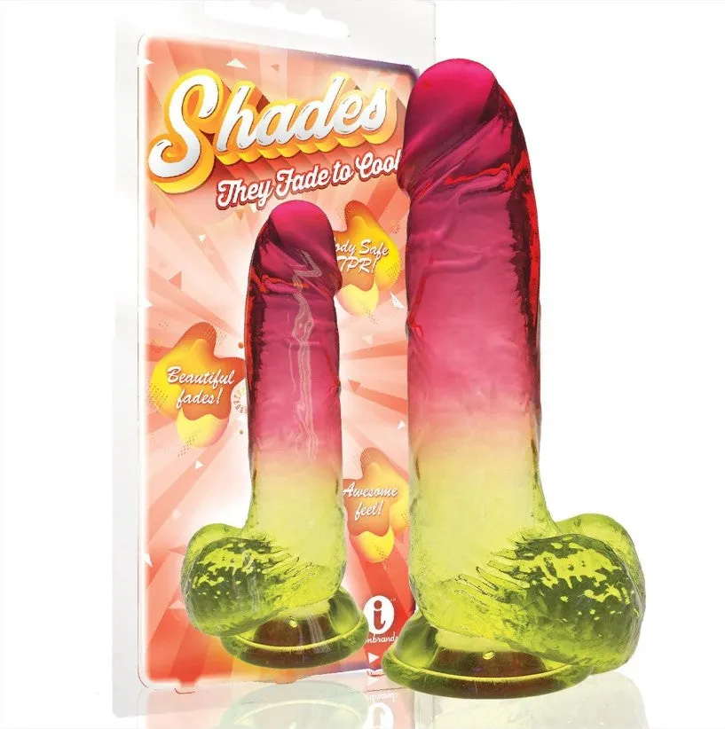 Shades Gradient Dildo - 8in (Pink & Yellow)