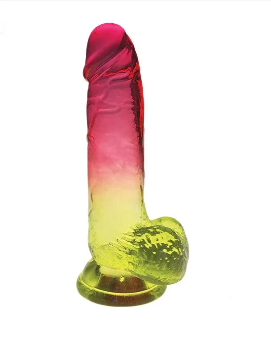 Shades Gradient Dildo - 8in (Pink & Yellow)