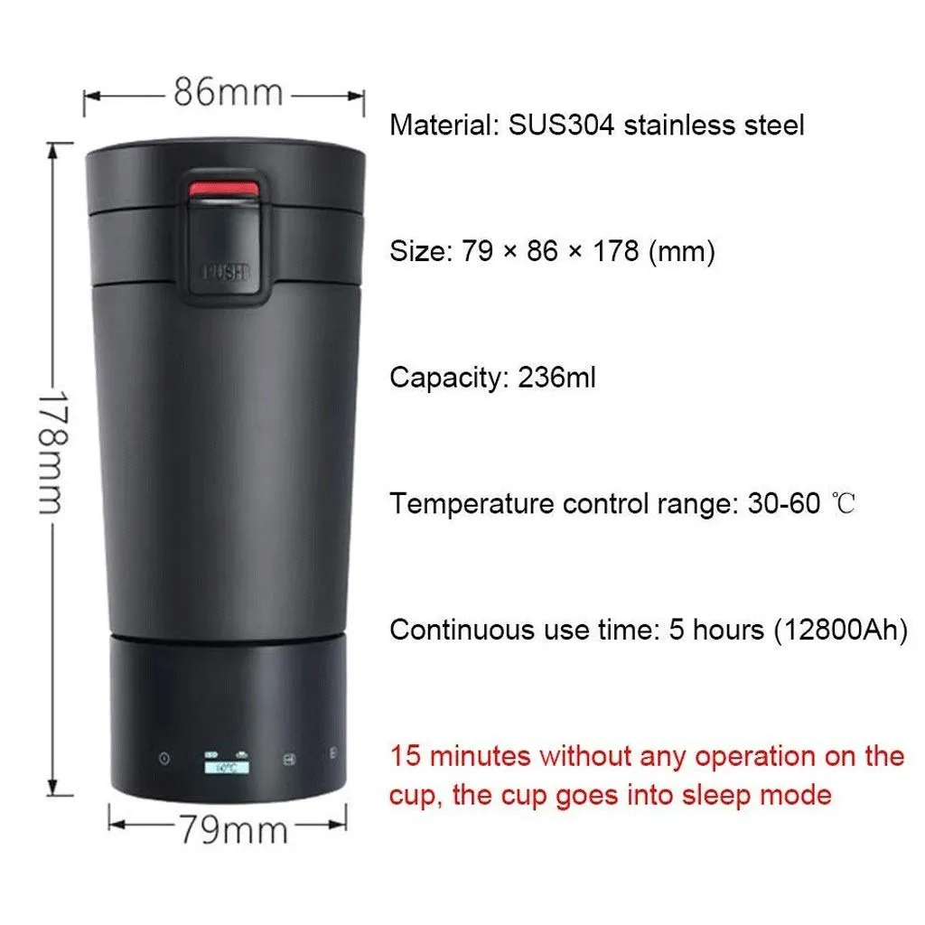 SMEJS Coffee Travel Mug - Temperature Controlled Smart Mug, App Control, Boils Water, Brews and Maintains Coffee or Tea