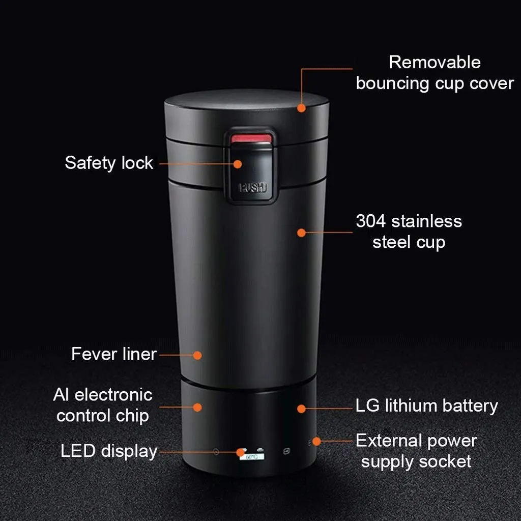 SMEJS Coffee Travel Mug - Temperature Controlled Smart Mug, App Control, Boils Water, Brews and Maintains Coffee or Tea