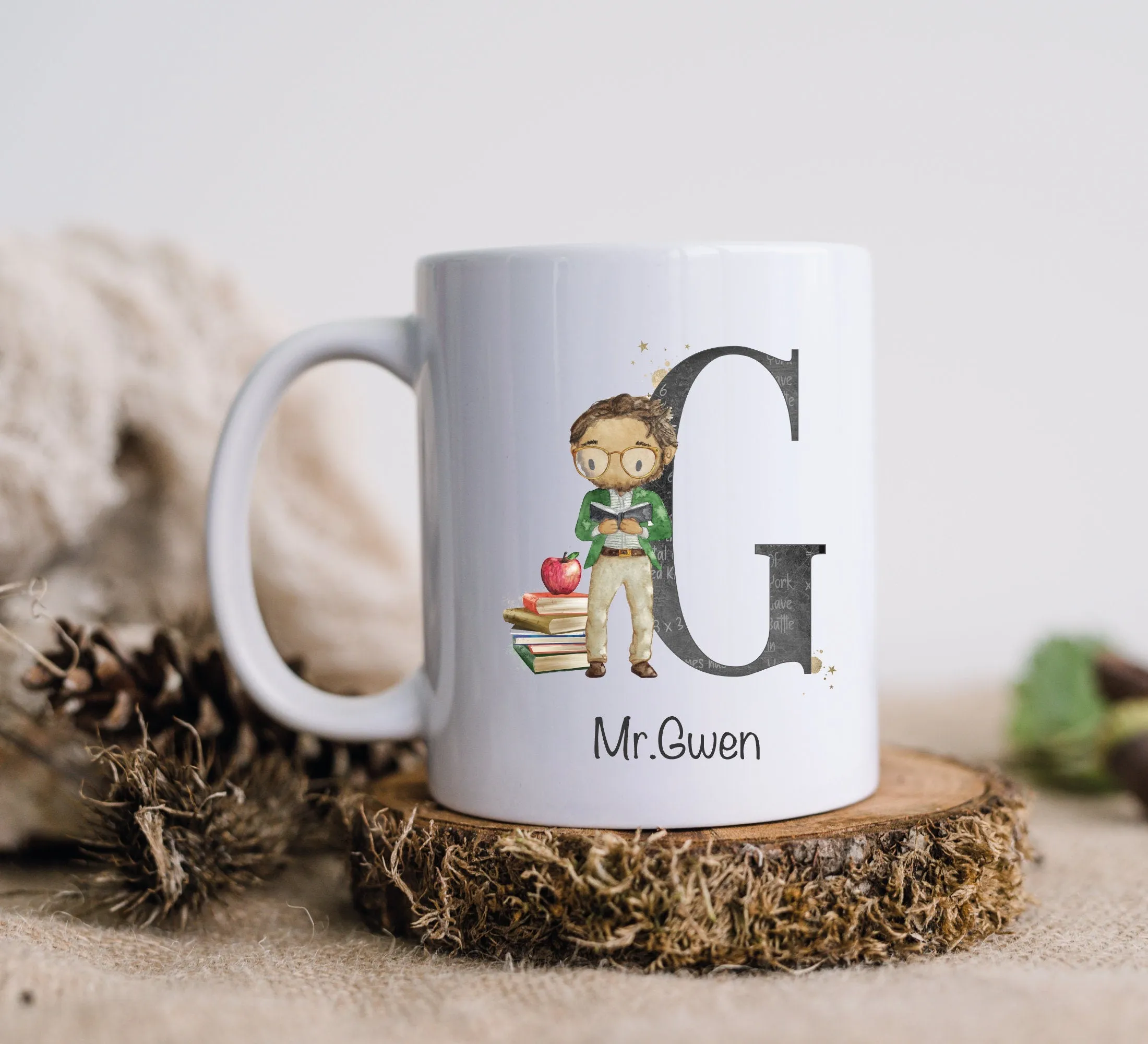 Teacher Thank You Gift Coffee Mug Male Teacher - Personalised Gift Mug Teaching Assistant