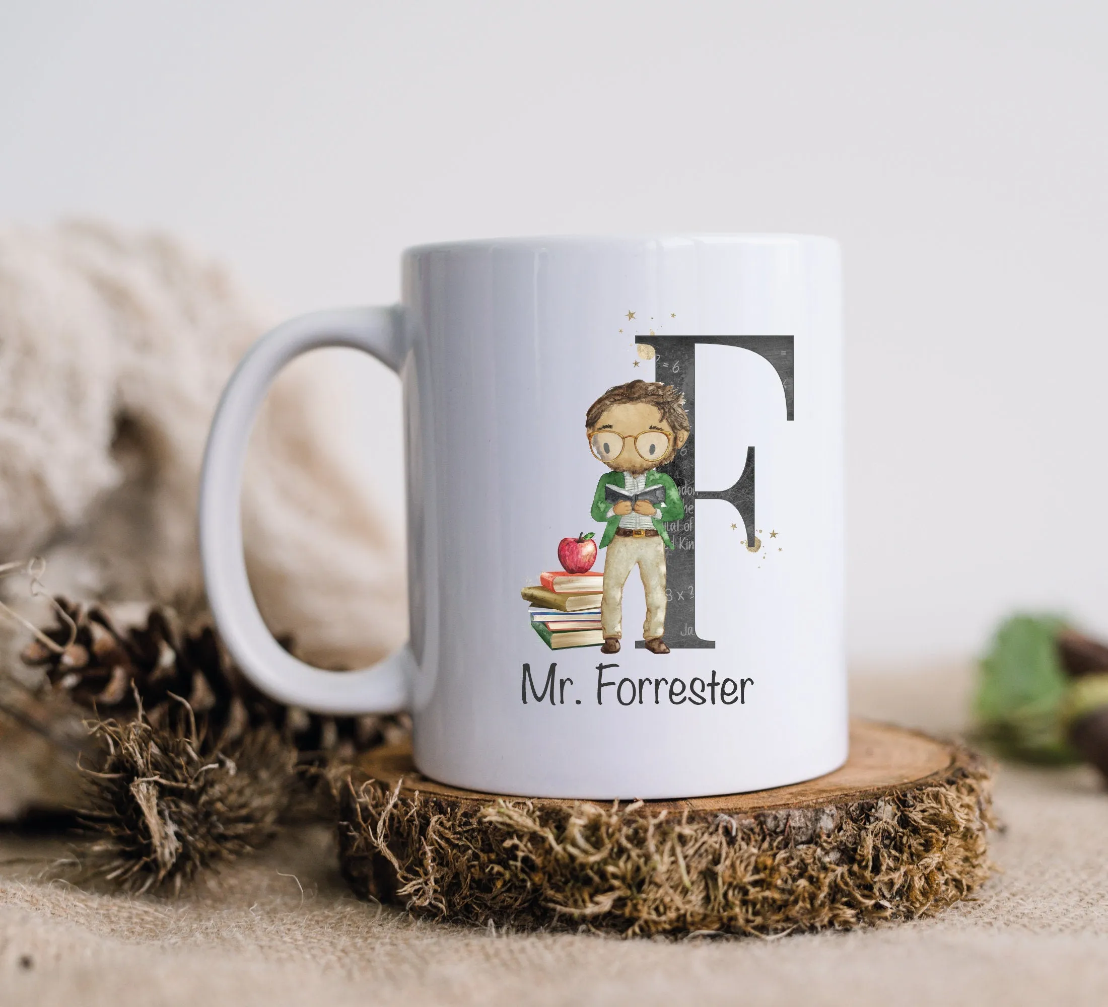 Teacher Thank You Gift Coffee Mug Male Teacher - Personalised Gift Mug Teaching Assistant