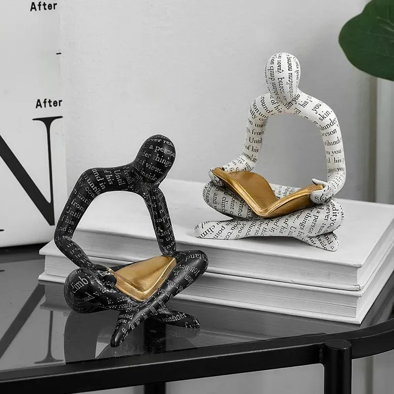 The Alphabet Reader Sculpture: Nordic-inspired Handmade Craft for Stylish Home and Office Decor, Desktop Ornaments, and Thoughtful Gifts.