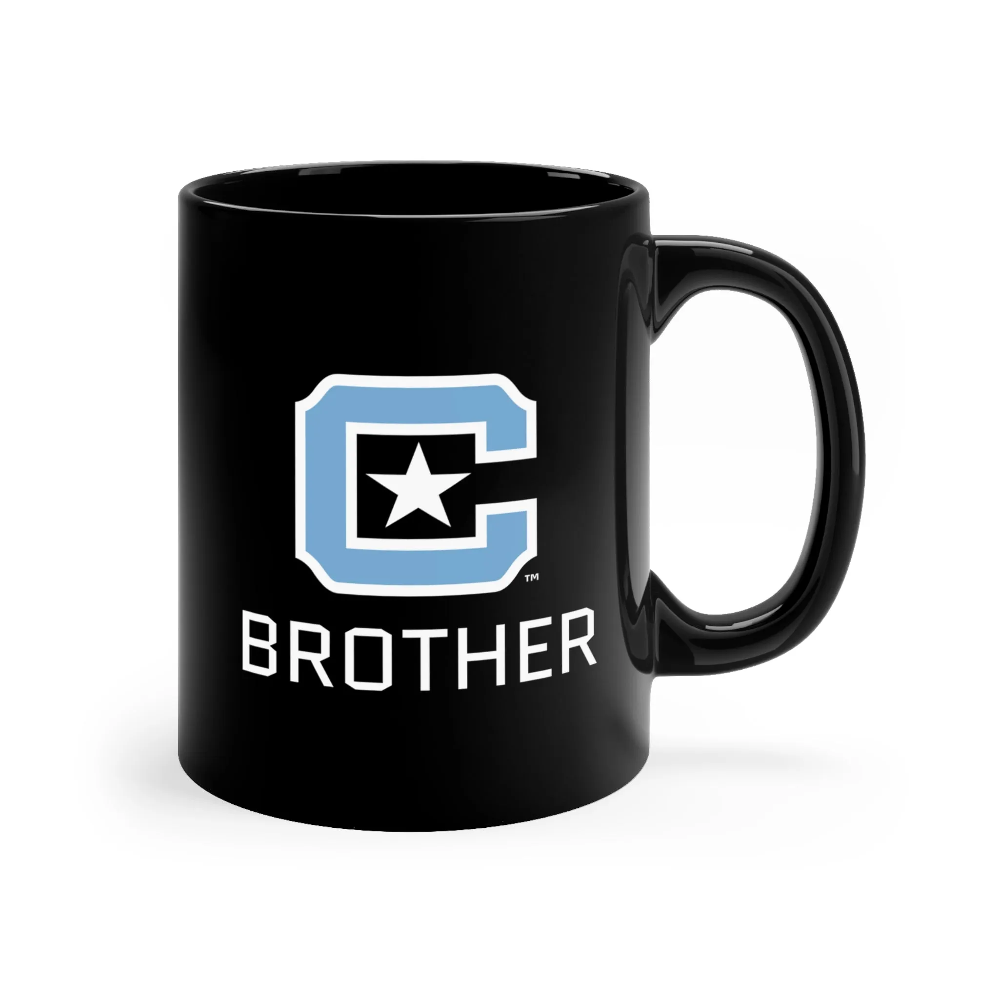 The Citadel Block C Logo, Sports Brother, Black Mug, 11oz