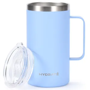 Tumbler With Handle 24oz Pastel Light Blue Coffee Mug, Stainless Steel Reusable