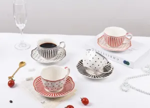 Unique Porcelain Cup and Saucer, Afternoon British Tea Cups, Creative Bone China Porcelain Tea Cup Set, Elegant Modern Ceramic Coffee Cups