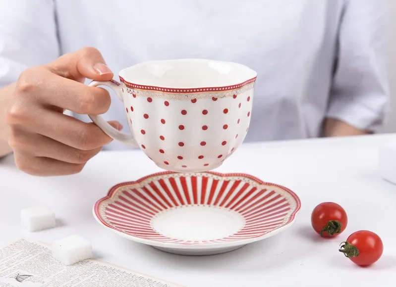 Unique Porcelain Cup and Saucer, Afternoon British Tea Cups, Creative Bone China Porcelain Tea Cup Set, Elegant Modern Ceramic Coffee Cups