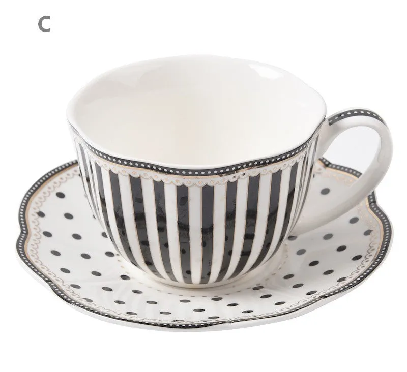 Unique Porcelain Cup and Saucer, Afternoon British Tea Cups, Creative Bone China Porcelain Tea Cup Set, Elegant Modern Ceramic Coffee Cups