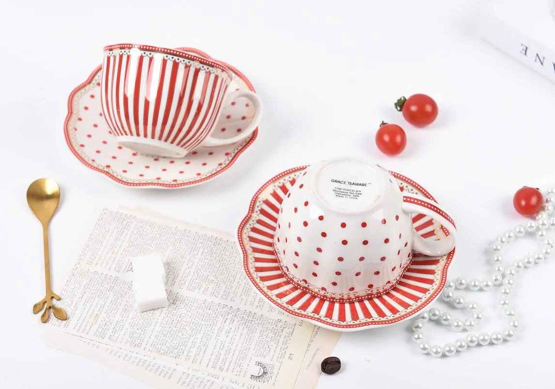 Unique Porcelain Cup and Saucer, Afternoon British Tea Cups, Creative Bone China Porcelain Tea Cup Set, Elegant Modern Ceramic Coffee Cups