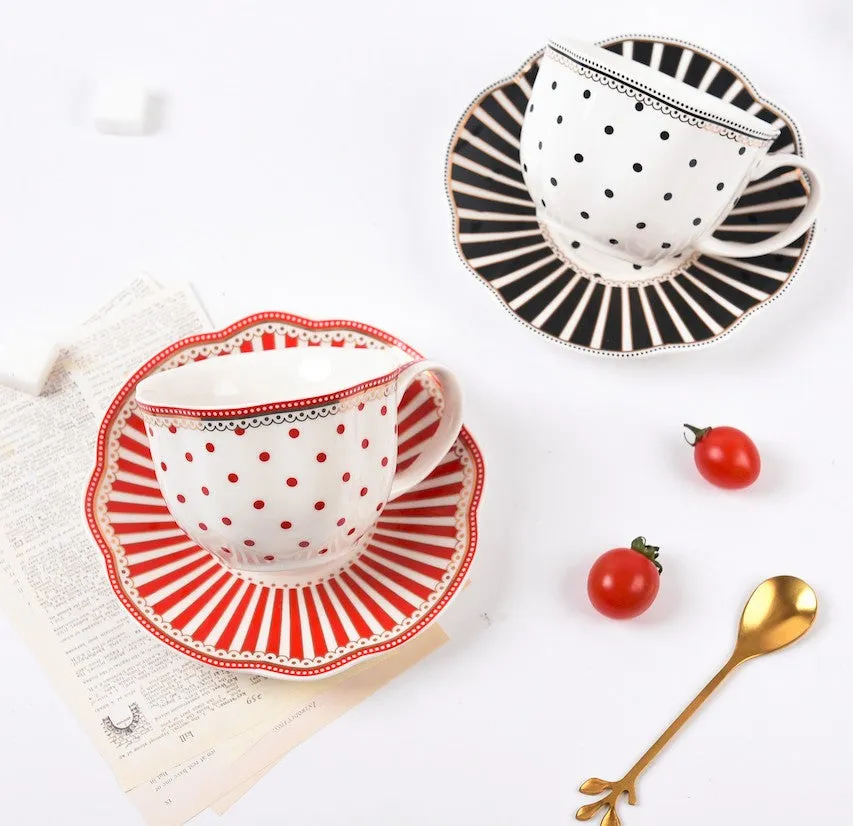 Unique Porcelain Cup and Saucer, Afternoon British Tea Cups, Creative Bone China Porcelain Tea Cup Set, Elegant Modern Ceramic Coffee Cups