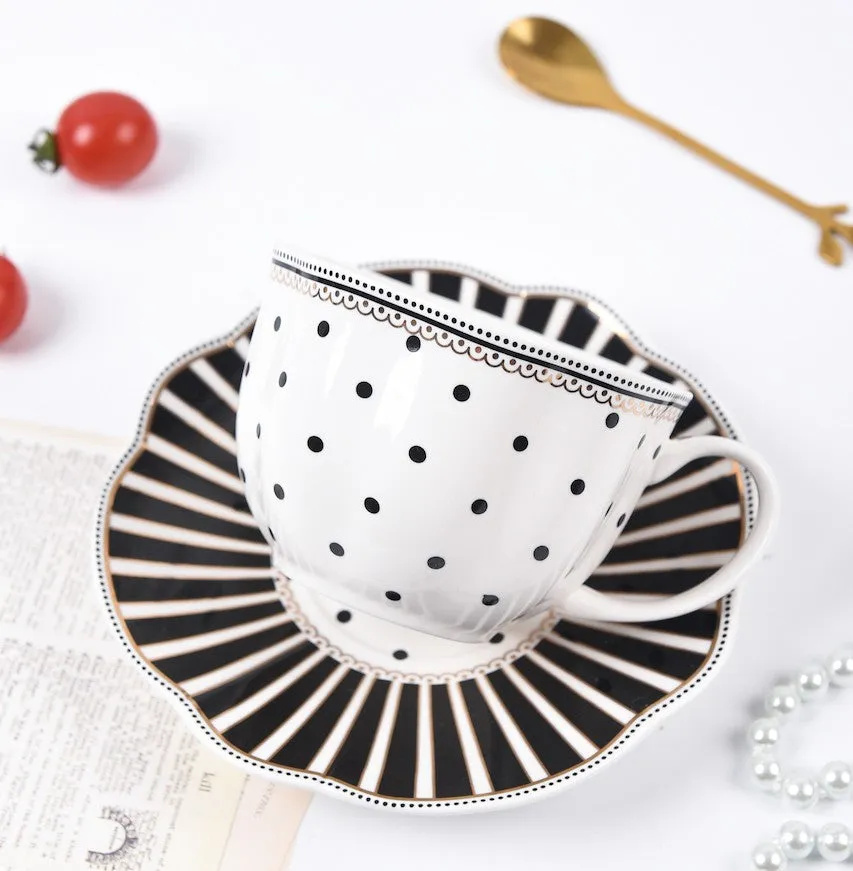 Unique Porcelain Cup and Saucer, Afternoon British Tea Cups, Creative Bone China Porcelain Tea Cup Set, Elegant Modern Ceramic Coffee Cups