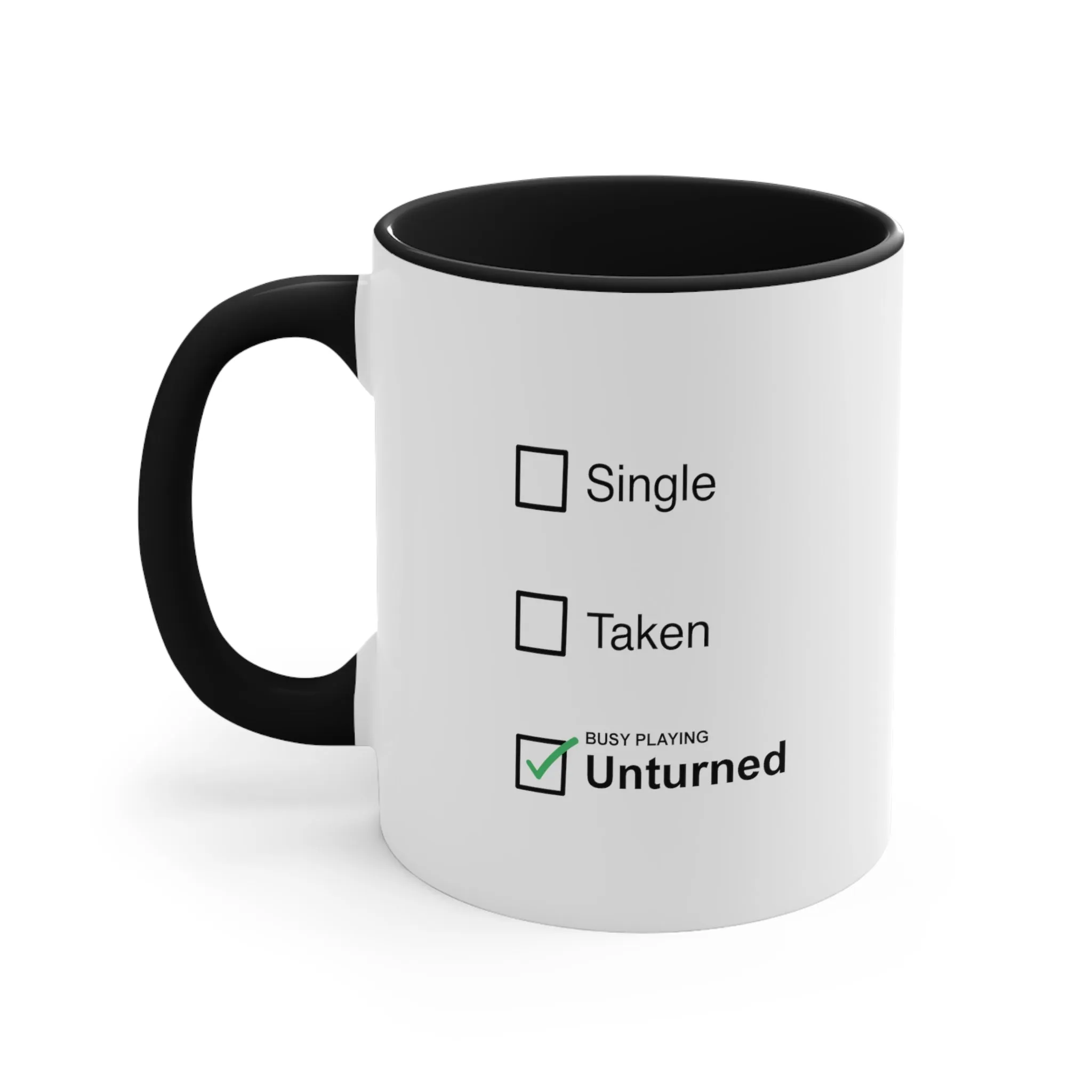 Unturned Single Taken Coffee Mug, 11oz Humor Funny Christmas Birthday Valentine Gift For Him Gift For Her