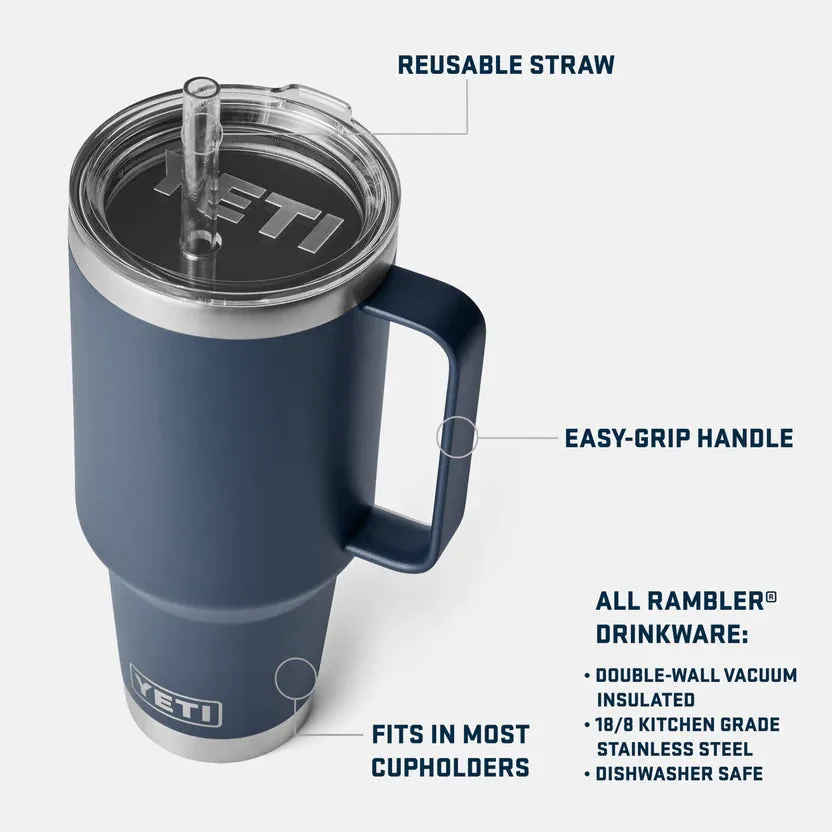 YETI Rambler 42 OZ (1242ml) Straw Mug With Straw Lid - White